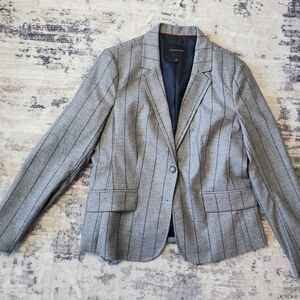 Banana Republic Gray Pinstripe Tailored Blazer - Size 12 Women's Preppy